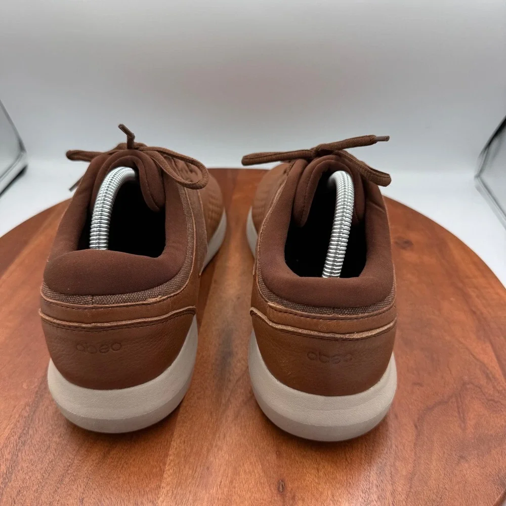 Abeo Experience‎ LEM1155 Mens Brown Leather Walking Sneakers Shoes Size 10